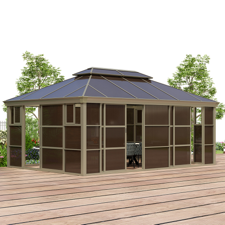 Casa gazebo de quintal ao ar livre de 4*6 m com portas de correr